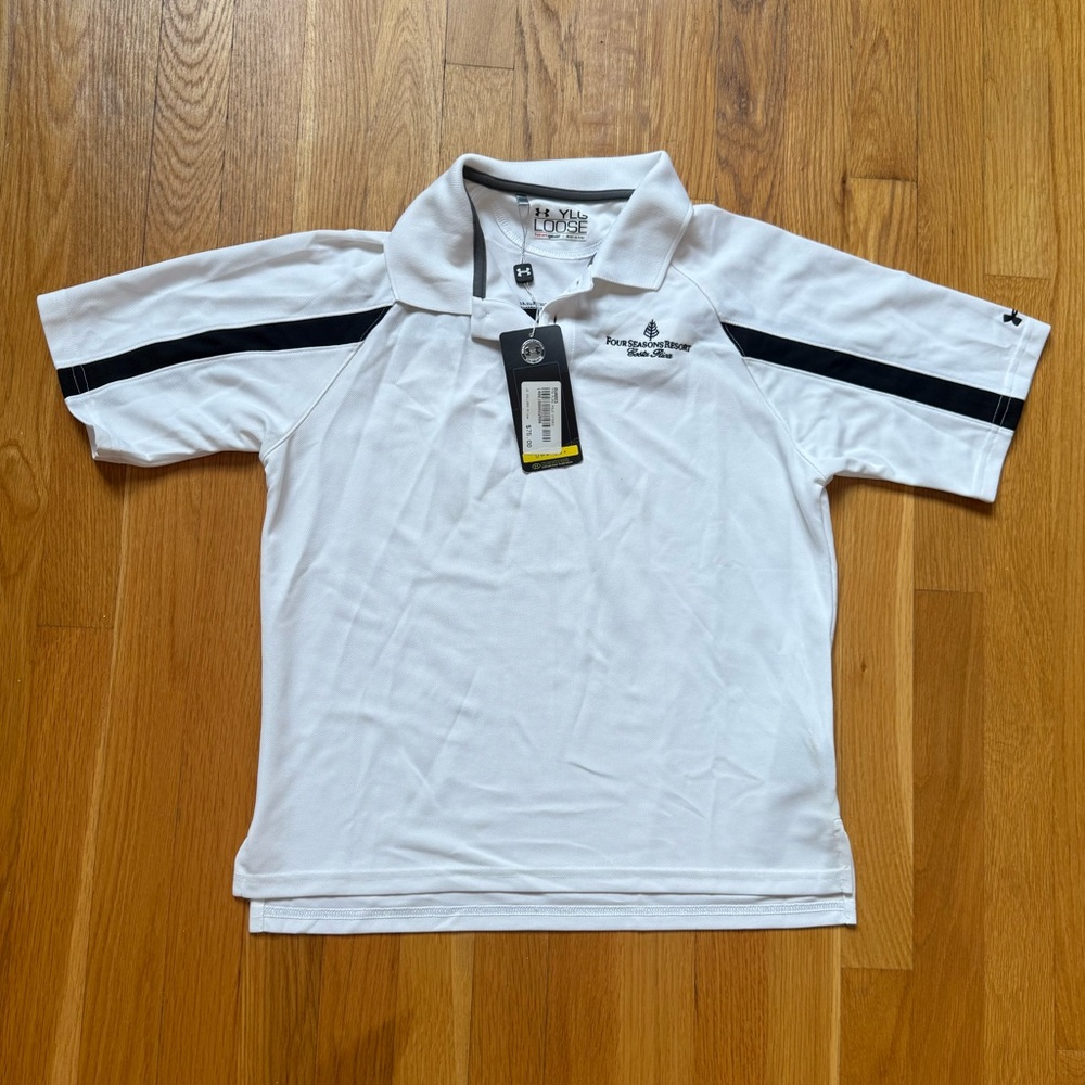 Under Armour Four Seasons Resort Costa Rica White Golf Athletic Polo
